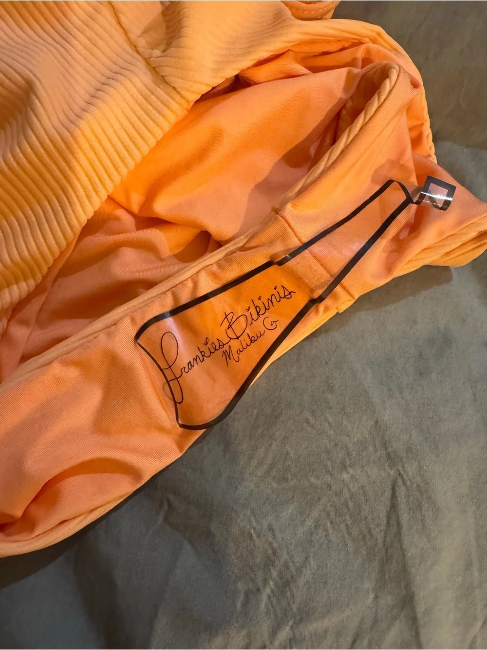 NWT Frankie's Bikinis Adele Peach Orange One-Piece - Small